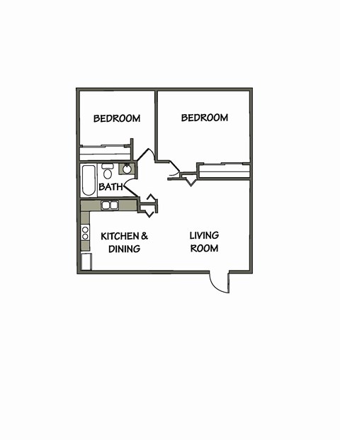 The Hamilton - 2 Bed 1 Bath